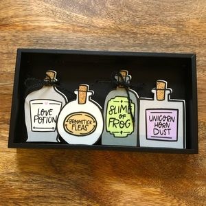 NWOT Halloween Potion Bottle Black Shadow Box Decor